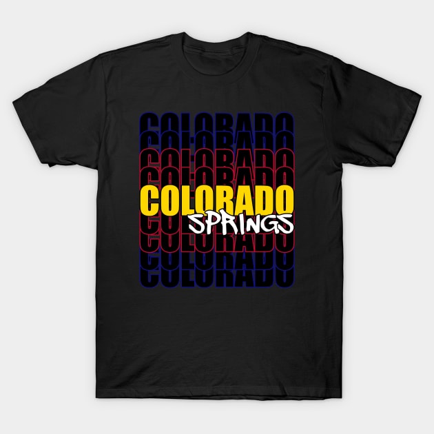 Colorado Springs Typography Flag T-Shirt by That5280Lady